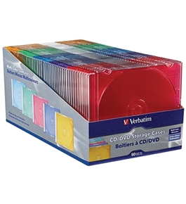 Verbatim Slim CD and DVD Storage Cases - 50 Pack