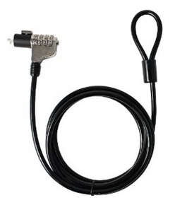 6 mm/6 feet Combo Lock for Laptop and Notebook Computers with Sturdy Thick Black Cable