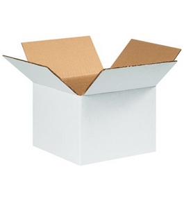 8" x 8" x 6" White Corrugated Boxes (Bundle of 25)