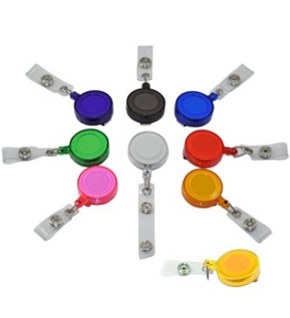 9 Colors X Id Badges Card Holder Office Retractable Reel Key Clip Holders