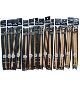 9" SPN U-nitt Bamboo Knitting Needles Single Point / straight 14-pack patina