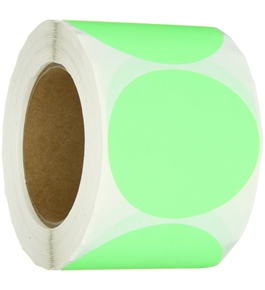 Aviditi DL614J Circle Inventory Color Coded Label, 3"" Diameter, Fluorescent Green - Roll of 500