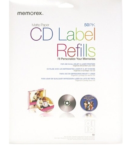 Memorex White CD-R Labels 3202-0412, 50-Count