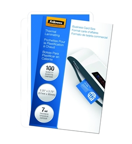Fellowes Laminating Pouches, Thermal, Business Card Size, 7 Mil, 100 Pack - 52059