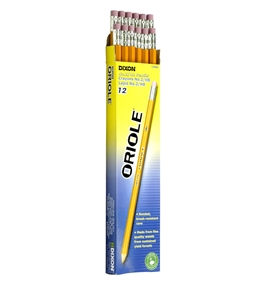 Dixon Ticonderoga Oriole Pre-Sharpened Black Core Pencils, #2, Yellow, Box of 12  - 12886