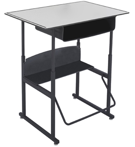 Safco Stool for AlphaBetter Stand-Up Desk, 36" x 24" Premium Top, with Book Box, Gray Top, Black Frame, 1209GR