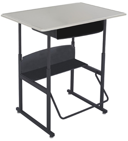 Safco Stool for AlphaBetter Stand-Up Desk, 36" x 24" Standard Top with Book Box, Beige Top, Black Frame, 1207BE