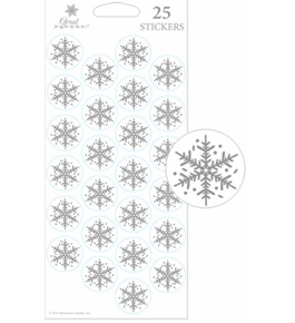 Silver Snowflake Invitation Seals 25/pk