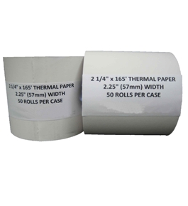 2 1/4" X 165' Thermal Cash Register POS Receipt Paper 50 Rolls / Case