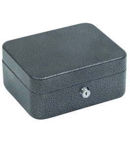 Hercules CB0806 Key Locking Cash Box and Key Cabinet with 4 Compartment Tray, 7.87" x 6.5" x 3.5", Recycled Steel, Silver Vein