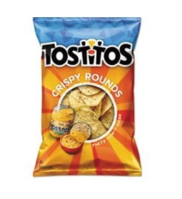 Tortilla Chips Crispy Rounds, 3 oz Bag, 28/Carton 