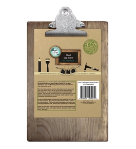 Bottle Cap Clipboard, 6 by 9-Inch, Weathered Wood