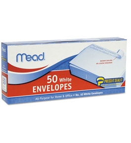 Mead Press-It Seal-It #10 White Envelopes-50 ct