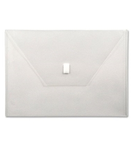 Poly Envelope,Hook and Loop Closure,13"x9-3/8", Clear [Set of 4]