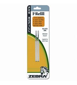Zebra F301/F402/F605 Fine Point Black Ink Pen Refills