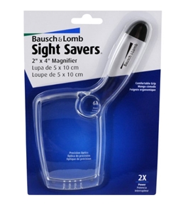 Bausch & Lomb 2X - 6X Sight Savers Rectangular Handheld Magnifier with Acrylic Lens, 4 x 2 Inches (2206)