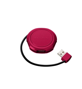 Belkin 4 Port Travel USB Hub in Red - F4U006