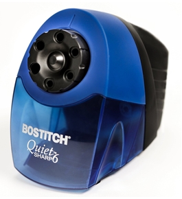 Bostitch QuietSharp 6 Classroom Electric Pencil Sharpener, 6-Holes, Blue (EPS10HC)