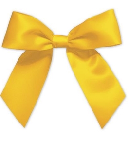 Deluxe Small Business Sales 3 in. Pre-Tied Satin Bows, Gold - BOW261-27