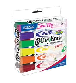 BAZIC Bright Color Chisel Tip Dry-Erase Markers (12/Box)