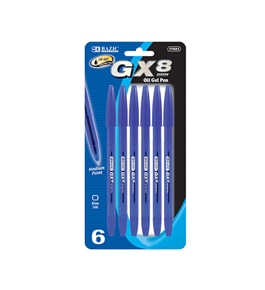 BAZIC GX-8 Blue Oil-Gel Ink Pen (6/Pack)