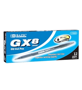 BAZIC GX-8 Black Oil-Gel Ink Pen (12/Box)
