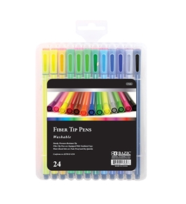 BAZIC 24 Color Washable Fiber Tip Pen