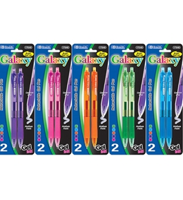 BAZIC Galaxy Retractable Color Gel Pen (2/Pack)
