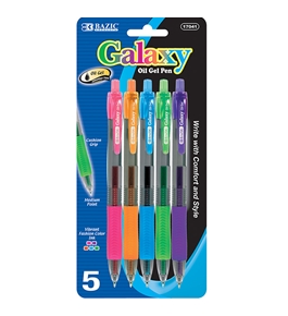 BAZIC Galaxy 5 Retractable Color Oil-Gel Ink Pen