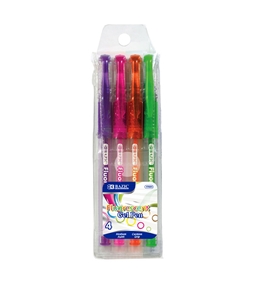 BAZIC 4 Fluorescent Color Gel Pen with Cushion Grip