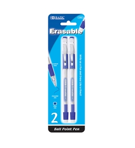 BAZIC Blue Erasable Pen (2/Pack)