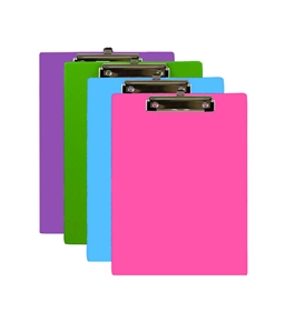 BAZIC Bright Color PVC Standard Clipboard with Low Profile Clip