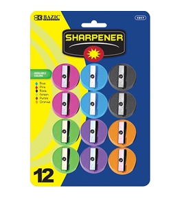 BAZIC Round Pencil Sharpener (12/Pack)