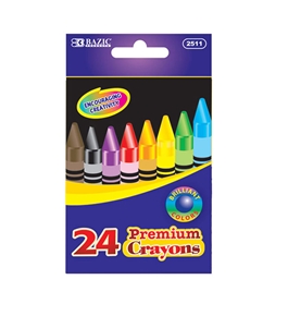 BAZIC 24 Color Premium Quality Crayon