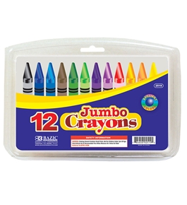 BAZIC 12 Color Premium Quality Jumbo Crayon