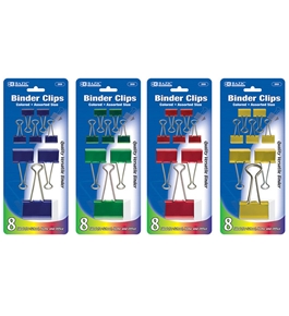 BAZIC Assorted Size Color Binder Clip (8/Pack)