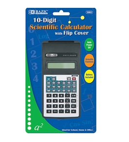 BAZIC 10-Digit Scientific Calculator with Flip Cover