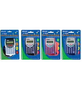 BAZIC 8-Digit Pocket Size Calculator with Neck String