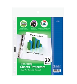 BAZIC Top Loading Sheet Protectors (20/Pack)