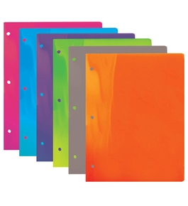 BAZIC Translucent Multi Color 2-Pockets Poly Portfolio