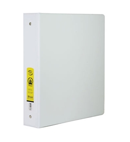 BAZIC 1.5 White 3-Ring Binder with 2-Pockets