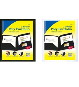 BAZIC 2-Pockets Poly Portfolio with View Cover