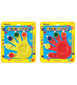 BAZIC 5 Colors 5 ml. Finger Paint with Hand Shaped Mixing Tray