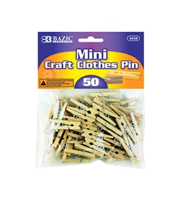 BAZIC Mini Natural Clothes Pin (50/Pack)