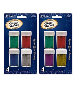 BAZIC 8g / 0.28 Oz. 4 Primary Color Glitter Shaker