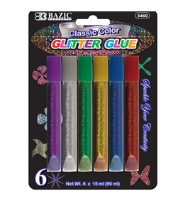 BAZIC 15 mL Classic Glitter Glue Pen (6/pack)