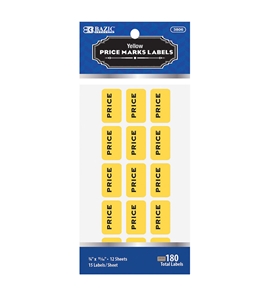 BAZIC Yellow Price Mark Label (180/Pack)