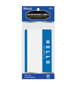 BAZIC HELLO my name is Name Badge Label (25/Pack)