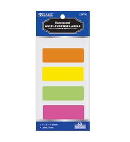 BAZIC 2 3/4 X 1 Fluorescent Multipurpose Label (60/Pack)