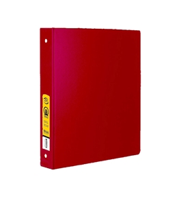 BAZIC 1 Red 3-Ring Binder with 2-Pockets